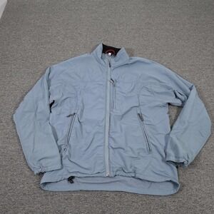 Ibex Climawool Lite Jacket Mens Large Blue Softshell Full Zip Hiking Outdoor